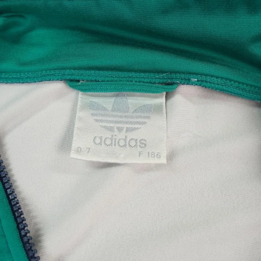 Vintage Adidas Jacket Mens Large Blue White Green Full Zip Sport Trefoil 90s‎